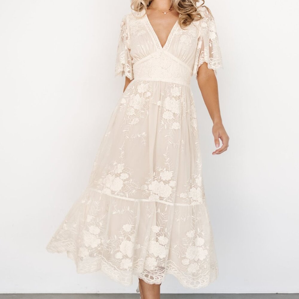 Baltic Born Clarisa Lace Midi Dress | Vintage Cream Size XLXL